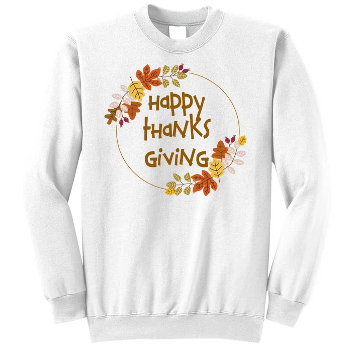 Happy Thanksgiving Fall Leaves Holiday Gift Sweatshirt