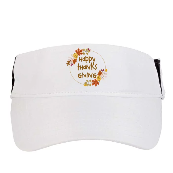 Happy Thanksgiving Fall Leaves Holiday Gift Adult Drive Performance Visor