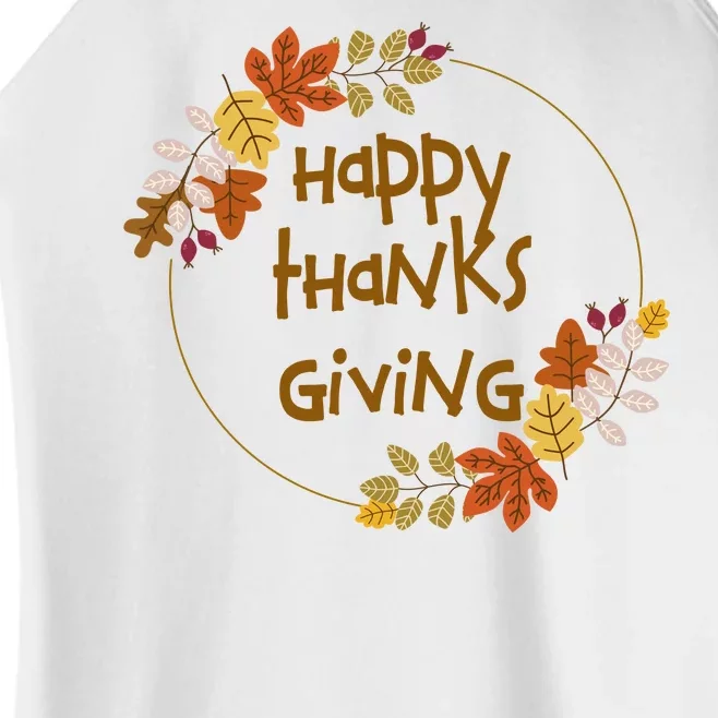 Happy Thanksgiving Fall Leaves Holiday Gift Women’s Perfect Tri Rocker Tank