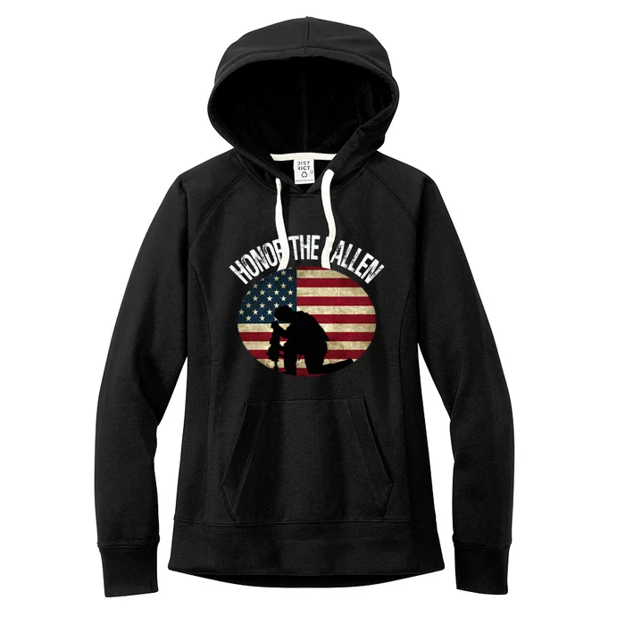 Honor The Fallen Patriotic Theme Gift Women's Fleece Hoodie