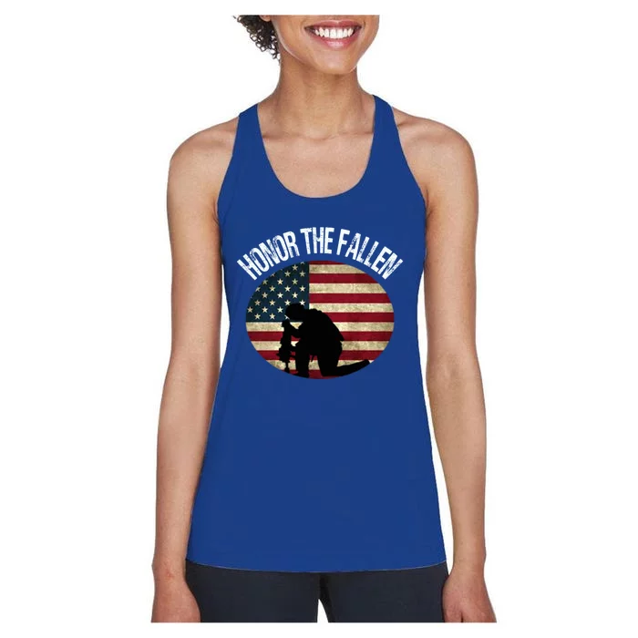 Honor The Fallen Patriotic Theme Gift Women's Racerback Tank