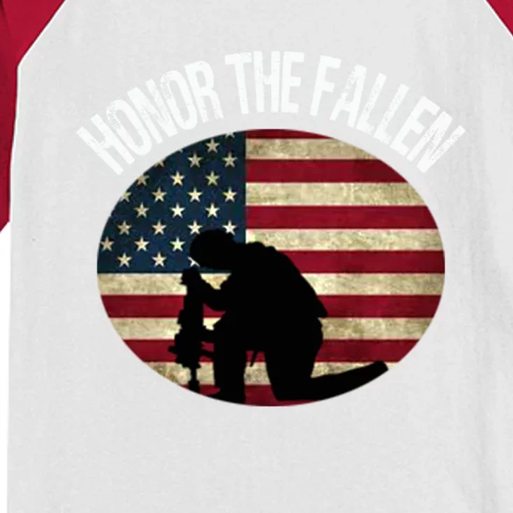 Honor The Fallen Patriotic Theme Gift Kids Colorblock Raglan Jersey