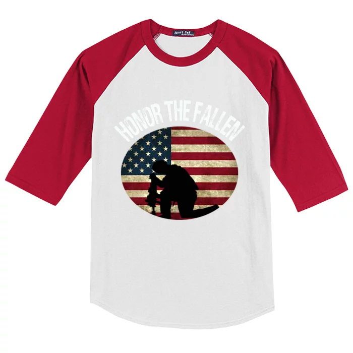 Honor The Fallen Patriotic Theme Gift Kids Colorblock Raglan Jersey