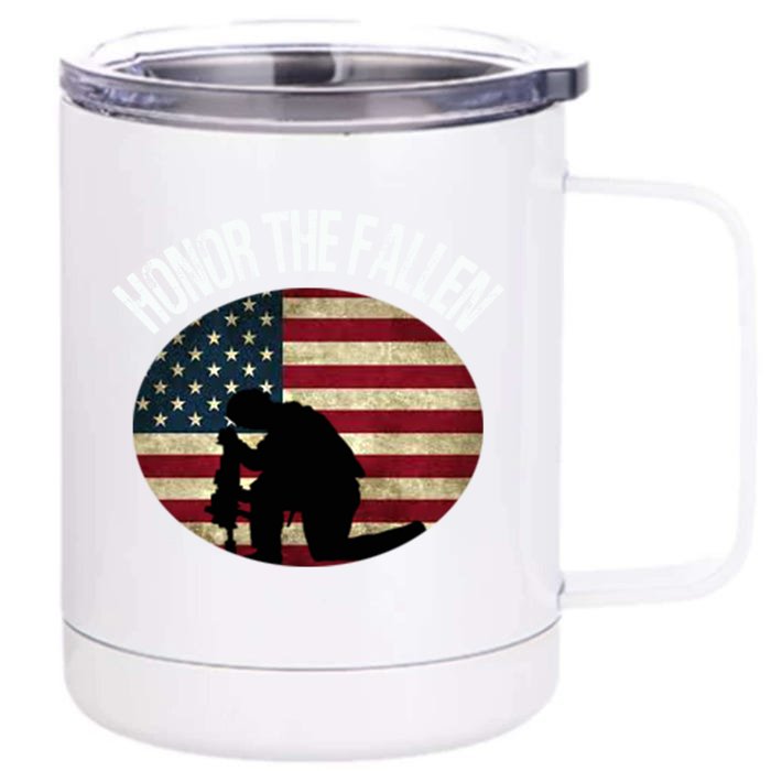 Honor The Fallen Patriotic Theme Gift Front & Back 12oz Stainless Steel Tumbler Cup