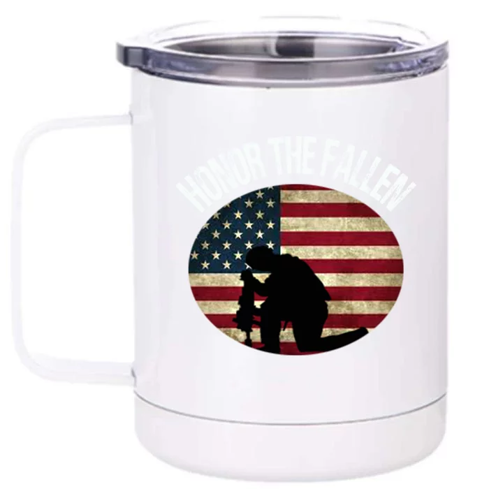 Honor The Fallen Patriotic Theme Gift Front & Back 12oz Stainless Steel Tumbler Cup