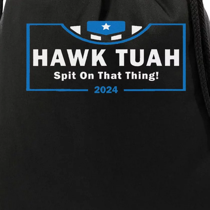 Hawk Tuah Funny Women Viral Humor Drawstring Bag