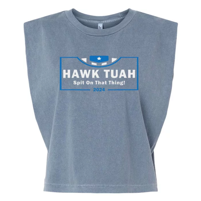 Hawk Tuah Funny Women Viral Humor Garment-Dyed Women's Muscle Tee