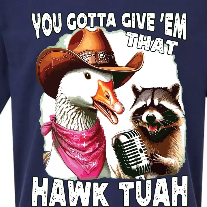 Hawk Tuah Funny Viral Humor Meme Video Girl 24 Goose Tuah Sueded Cloud Jersey T-Shirt