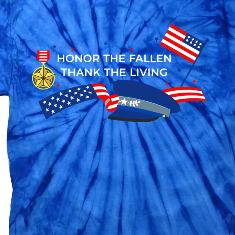 Honor The Fallen Thank The Living Gift Tie-Dye T-Shirt