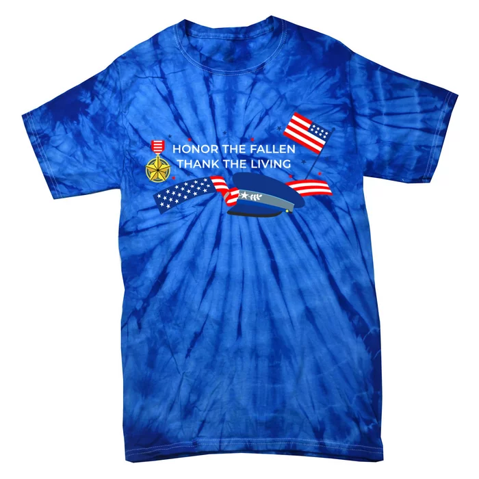 Honor The Fallen Thank The Living Gift Tie-Dye T-Shirt