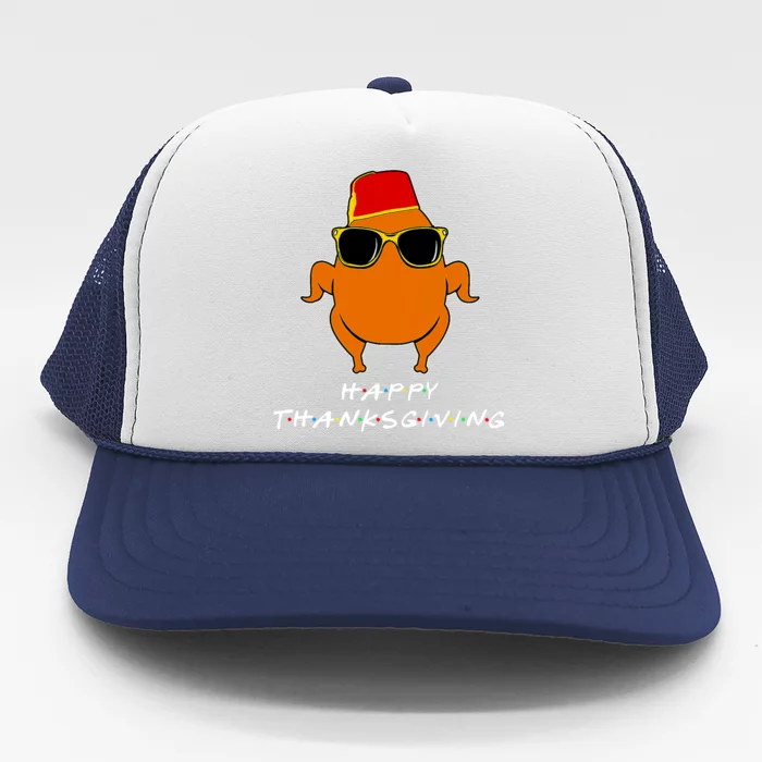 Happy Thanksgiving Friends Turkey Trucker Hat