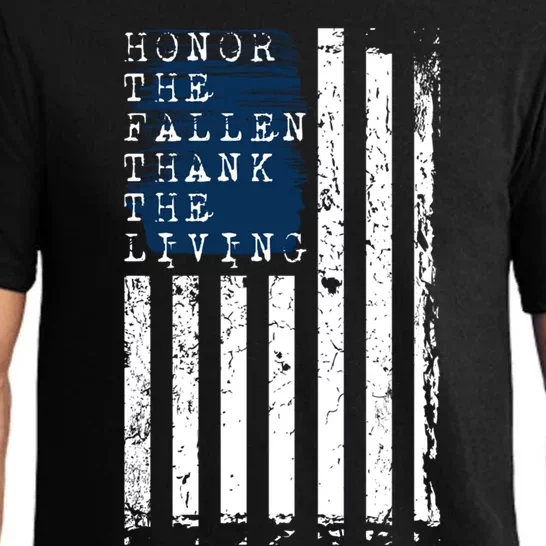 Honor The Fallen Thank The Living American Flag Design Meaningful Gift Pajama Set