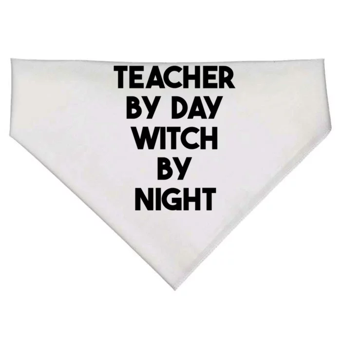 Halloween Teacher Funny Teacher By Day Witch By Night Gift USA-Made Doggie Bandana