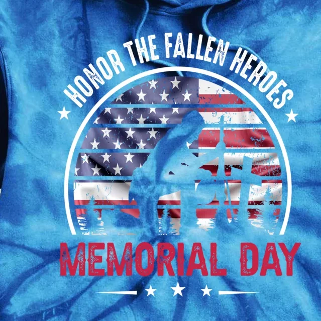 Honor The Fallen Heroes Memorial Day Gift Tie Dye Hoodie