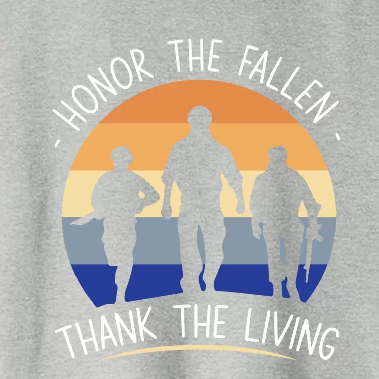 Honor The Fallen Thank The Living Usa Veteran Veterans Day Gift Women's Crop Top Tee