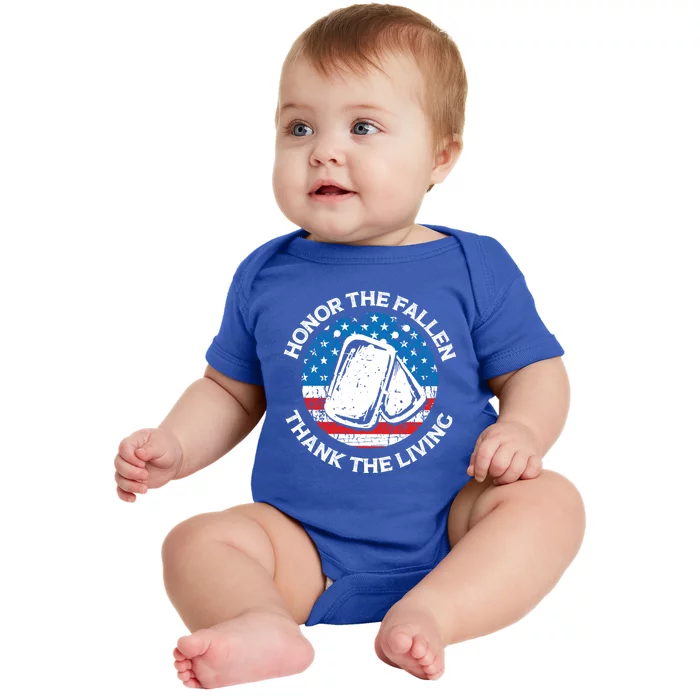 Honor The Fallen Thank The Living Veterans Day Appreciation Meaningful Gift Baby Bodysuit