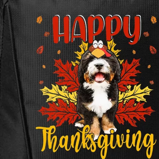 Happy Thanksgiving Funny Turkey B.Ernedoodle Lover City Backpack