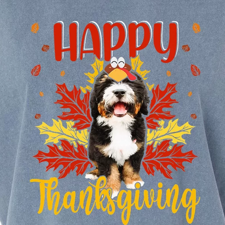 Happy Thanksgiving Funny Turkey B.Ernedoodle Lover Garment-Dyed Women's Muscle Tee