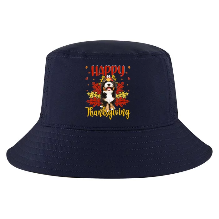 Happy Thanksgiving Funny Turkey B.Ernedoodle Lover Cool Comfort Performance Bucket Hat