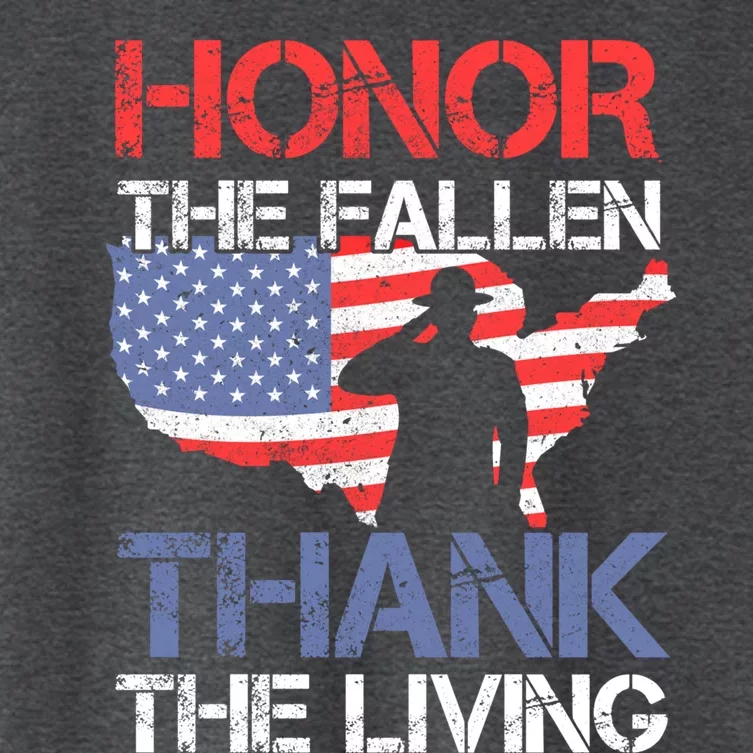 Honor The Fallen Thank The Living Memorial Day Gift Women's Crop Top Tee