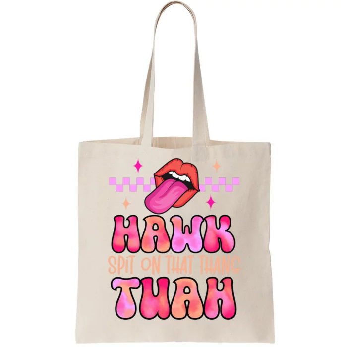 Hawk Tuah Funny Viral Humor Meme Video Tote Bag