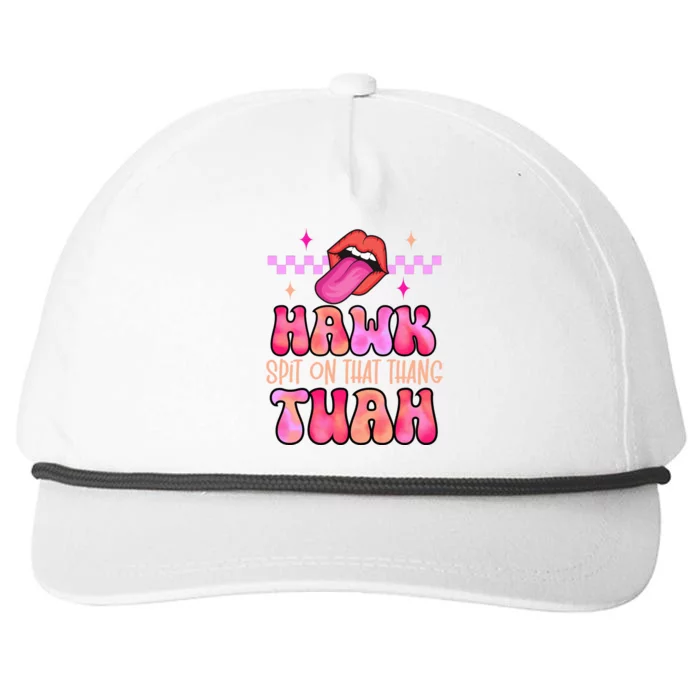 Hawk Tuah Funny Viral Humor Meme Video Snapback Five-Panel Rope Hat