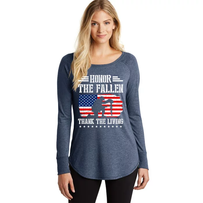 Honor The Fallen Gift Thank The Living Gift Memorial Day Gift Women's Perfect Tri Tunic Long Sleeve Shirt