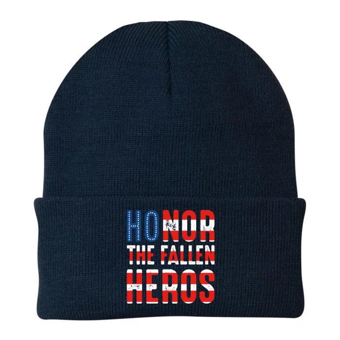 Honor The Fallen Heros Gift Usa American Flag Gift Veterans Day Gift Knit Cap Winter Beanie