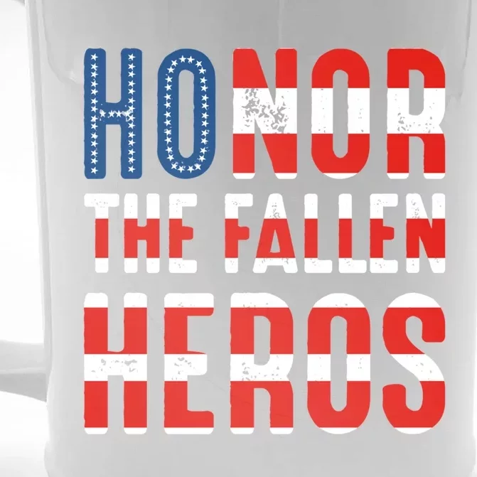 Honor The Fallen Heros Gift Usa American Flag Gift Veterans Day Gift Front & Back Beer Stein