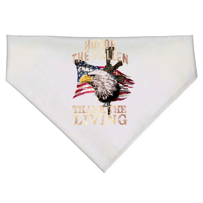 Honor The Fallen Gift Thank The Living Gift Memorial Day Gift USA-Made Doggie Bandana