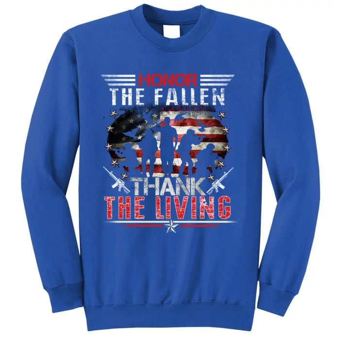 Honor The Fallen Veteran Themed Military Support Memorial Gift Tall Sweatshirt