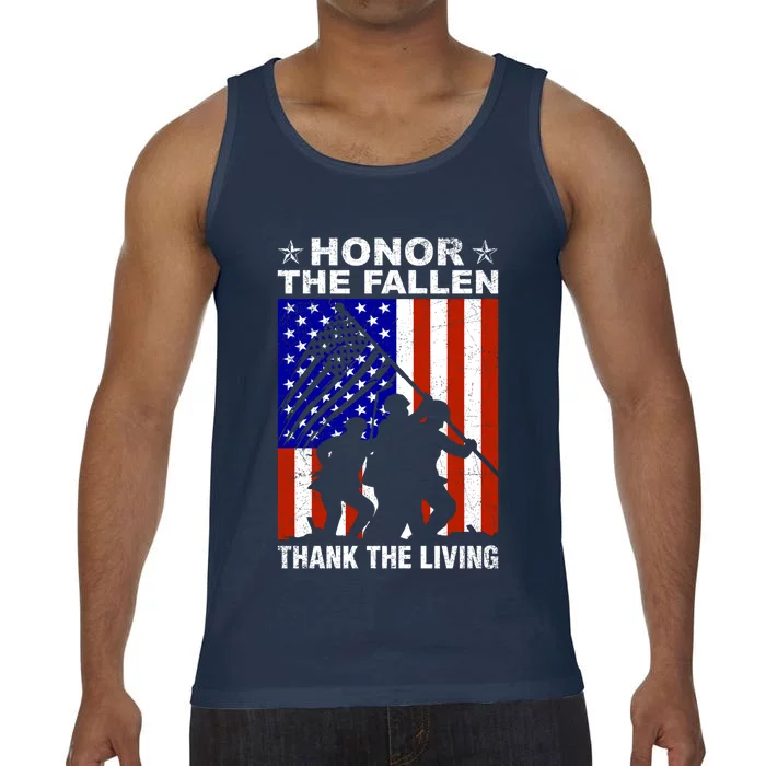 Honor The Fallen Thank The Living Memorial Day Veteran Funny Gift Meaningful Gif Comfort Colors® Tank Top