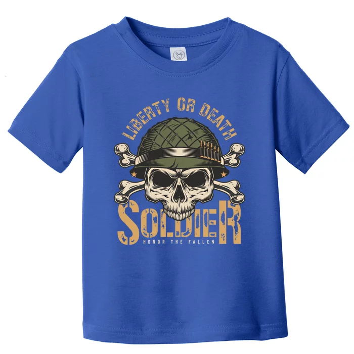 Honor The Fallen Army Heroes Skull In Soldier Helmet Gift Toddler T-Shirt