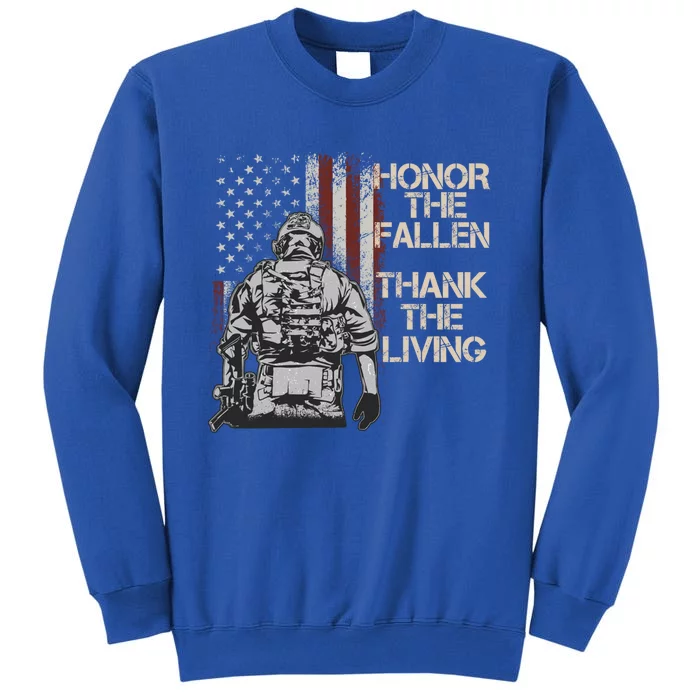 Honor The Fallen Thank The Living American Flag Vintage Gift Sweatshirt