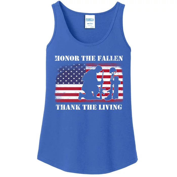 Honor The Fallen Thank The Living Memorial Daycute Giftveterans Day Gift Ladies Essential Tank