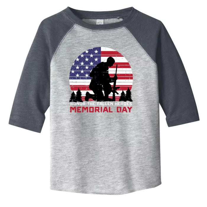 Honor The Fallen Heroes Memorial Day US Flag Toddler Fine Jersey T-Shirt