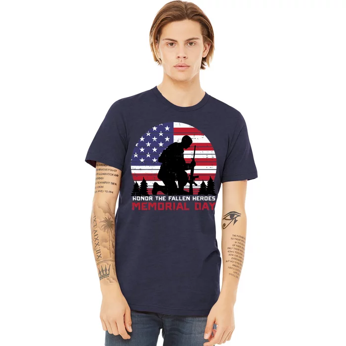 Honor The Fallen Heroes Memorial Day US Flag Premium T-Shirt