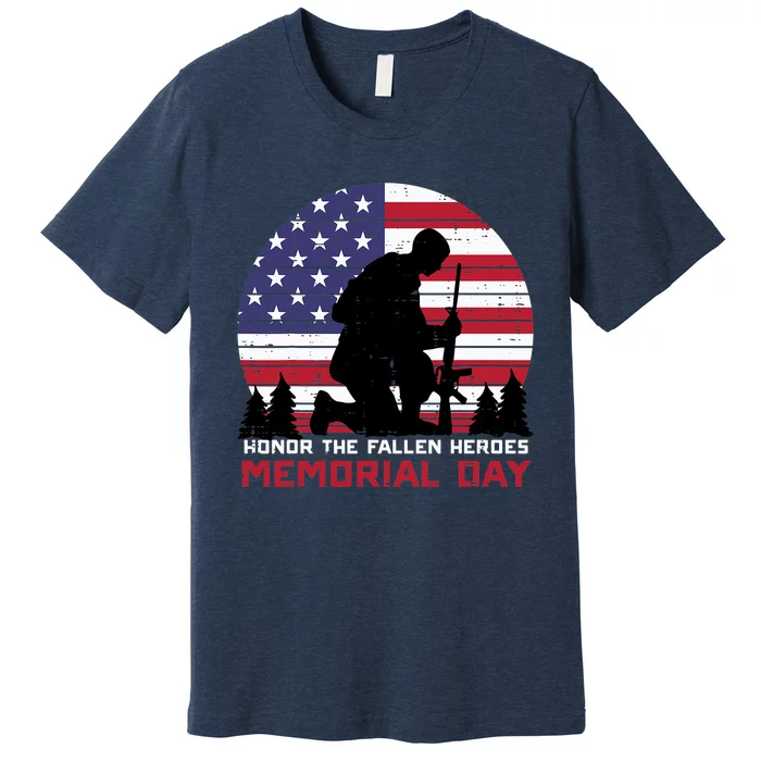 Honor The Fallen Heroes Memorial Day US Flag Premium T-Shirt