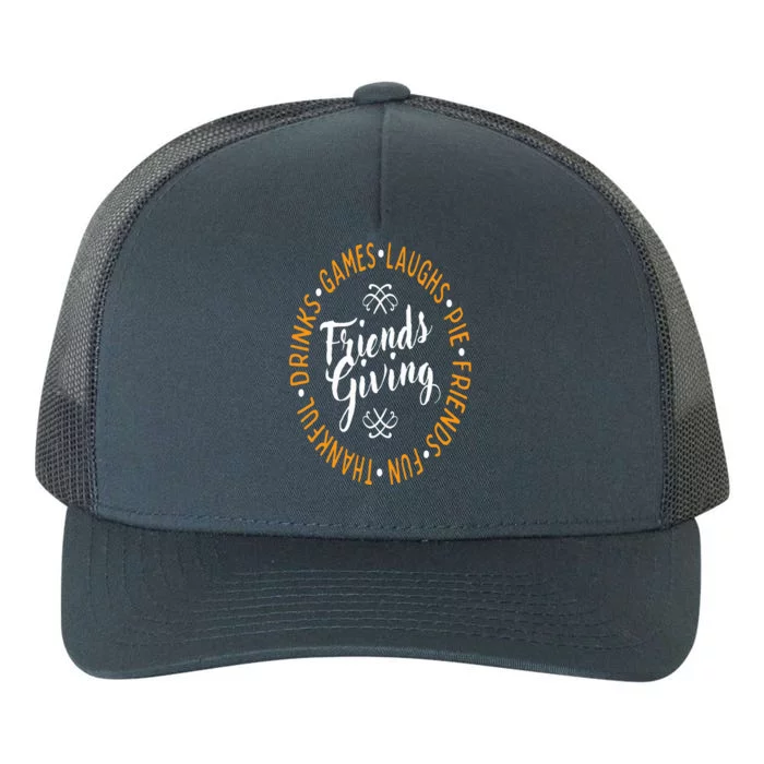 Happy Thanksgiving Friendsgiving Day Thankful Turkey Games Yupoong Adult 5-Panel Trucker Hat