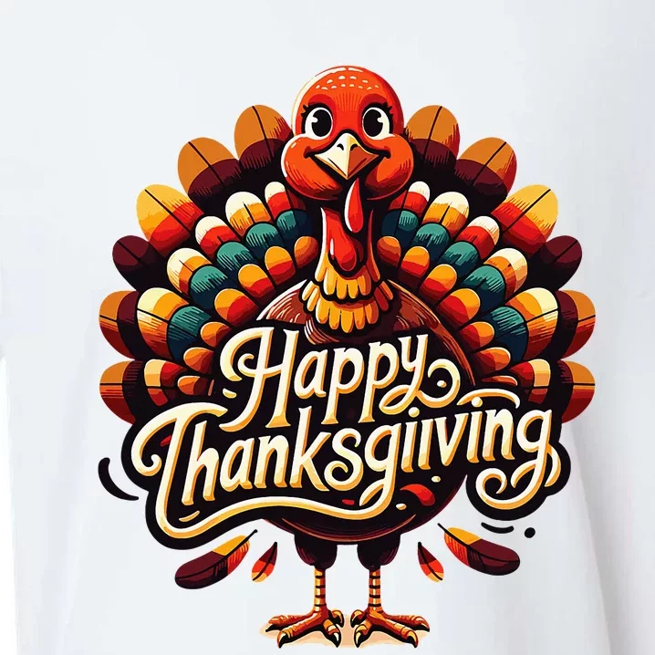 Happy Thanksgiving For Turkey Day Family Dinner Sueded Cloud Jersey T-Shirt