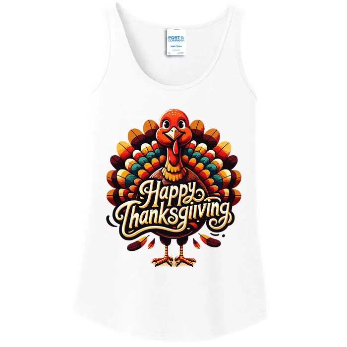 Happy Thanksgiving For Turkey Day Family Dinner Ladies Essential Tank