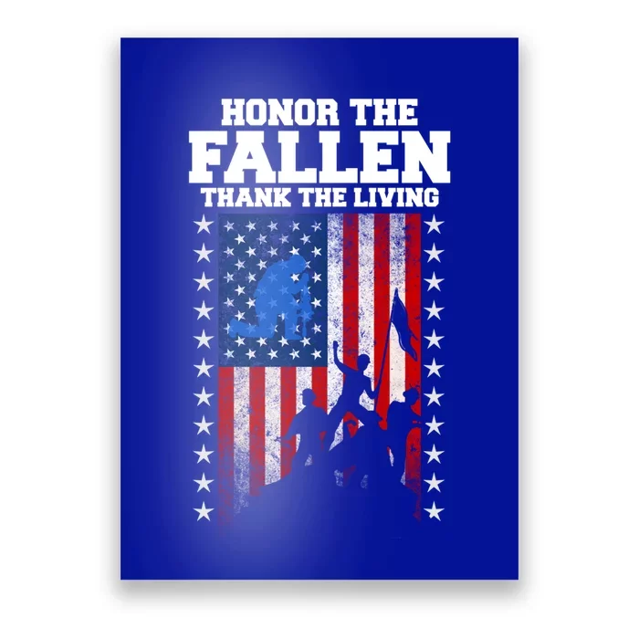 Honor The Fallen Thank The Living Memorial Day Cool Gift Poster