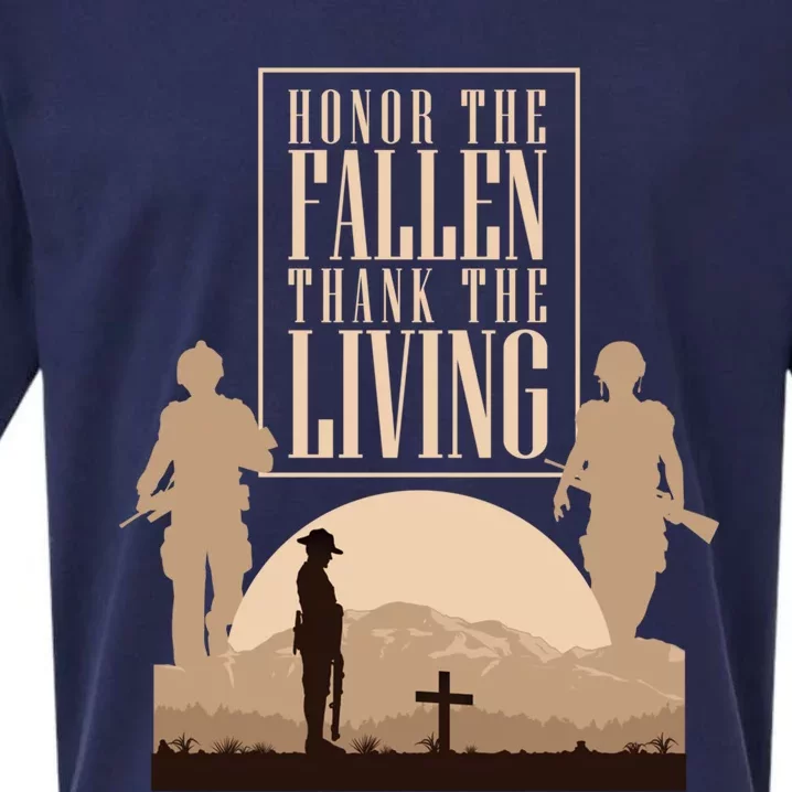 Honor The Fallen Thank The Living Military Pride Gift Sueded Cloud Jersey T-Shirt