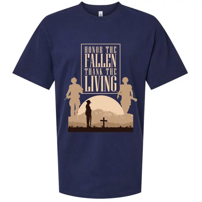 Honor The Fallen Thank The Living Military Pride Gift Sueded Cloud Jersey T-Shirt