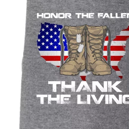 Honor The Fallen Thank The Living Military Veteran Meaningful Gift Doggie 3-End Fleece Hoodie