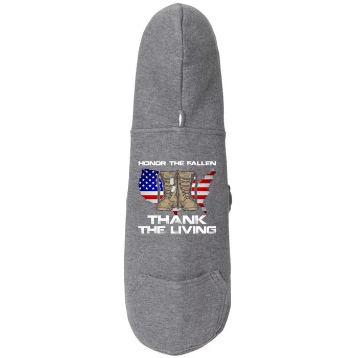 Honor The Fallen Thank The Living Military Veteran Meaningful Gift Doggie 3-End Fleece Hoodie