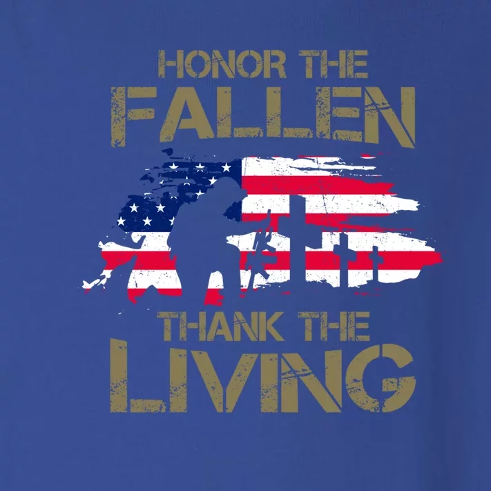 Honor The Fallen Thank The Living Memorial Day Veteran Funny Gift Cool Gift Toddler Long Sleeve Shirt