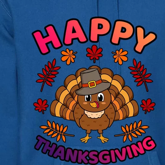 Happy Thanksgiving Funny Turkey Family Graphic Gift Premium Hoodie