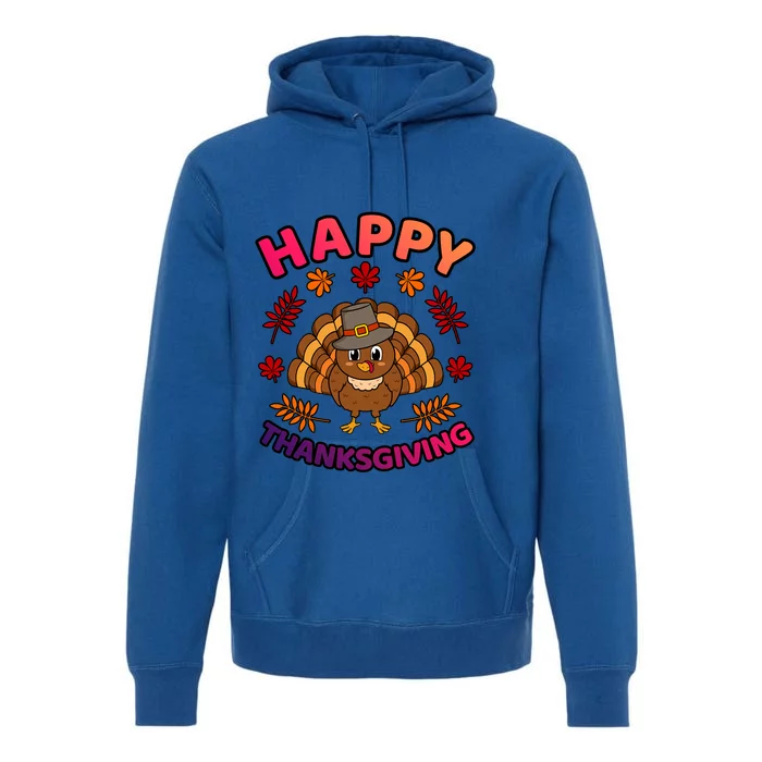 Happy Thanksgiving Funny Turkey Family Graphic Gift Premium Hoodie