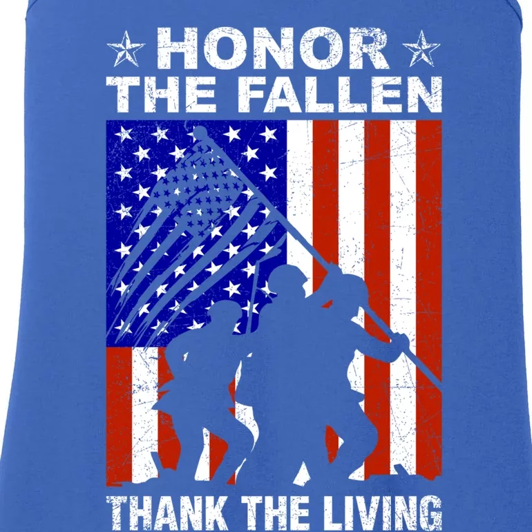 Honor The Fallen Thank The Living Memorial Day Veteran Gift Funny Gift Ladies Essential Tank